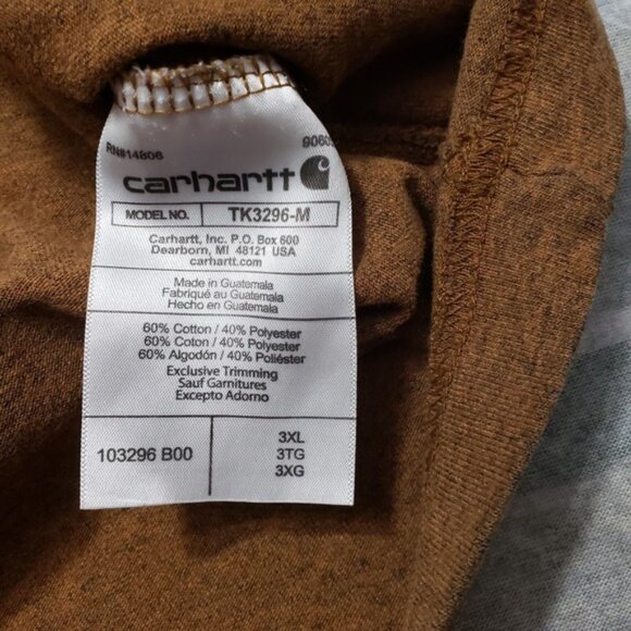 Carhartt Shirt Mens 3XL Brown Pockets Relaxed Fit Short Sleeve Workwear - Picture 8 of 12